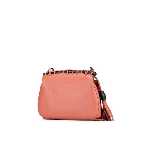 Pre Loved Gucci Fringe Leather Crossbody Bag Women Pink - Picture 2 of 7